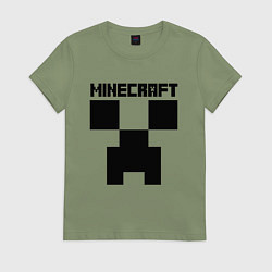 Футболка хлопковая женская MINECRAFT CREEPER, цвет: авокадо