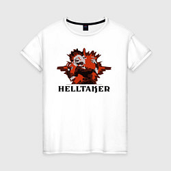 Футболка хлопковая женская Helltaker, цвет: белый