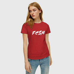 Футболка хлопковая женская FCSM, цвет: красный — фото 2