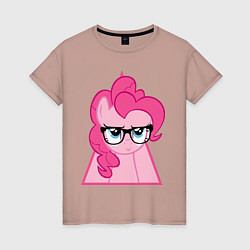 Футболка хлопковая женская Pinky Pie hipster, цвет: пыльно-розовый