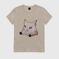 Футболка хлопковая женская Иноске Хашибира, цвет: миндальный