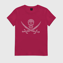 Футболка хлопковая женская Pirate, цвет: маджента