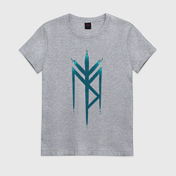 Футболка хлопковая женская Руны, цвет: меланж
