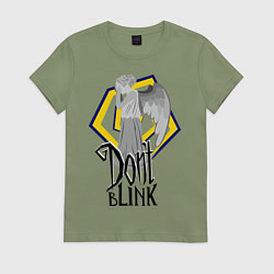 Футболка хлопковая женская Don't blink, цвет: авокадо