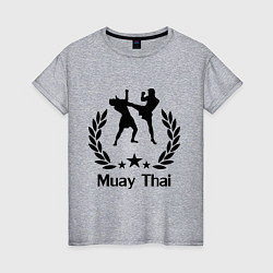 Футболка хлопковая женская Muay Thai: High Kick, цвет: меланж