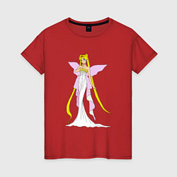 Футболка хлопковая женская Sailor MoonСеренити, цвет: красный