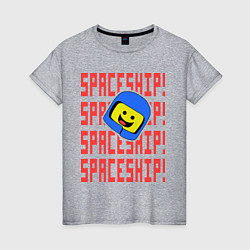 Футболка хлопковая женская Spaceship, цвет: меланж