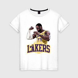 Футболка хлопковая женская LeBron - Lakers, цвет: белый