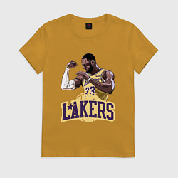 Футболка хлопковая женская LeBron - Lakers, цвет: горчичный