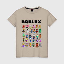 Футболка хлопковая женская ROBLOX PIGGY, цвет: миндальный