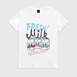 Футболка хлопковая женская Fresh Milk, цвет: белый