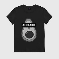 Футболка хлопковая женская AHECADO АХЕКАДО, цвет: черный