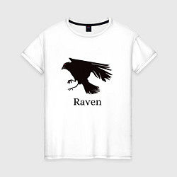 Футболка хлопковая женская Raven, цвет: белый