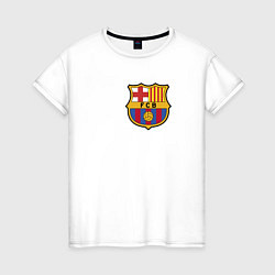 Футболка хлопковая женская Barcelona FC, цвет: белый