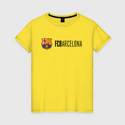 Футболка хлопковая женская Barcelona FC, цвет: желтый
