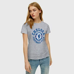 Футболка хлопковая женская Chelsea FC, цвет: меланж — фото 2