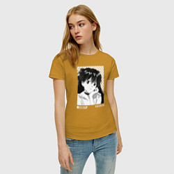Футболка хлопковая женская Аска ева 02, цвет: горчичный — фото 2