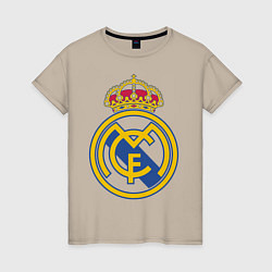 Футболка хлопковая женская Real Madrid FC, цвет: миндальный