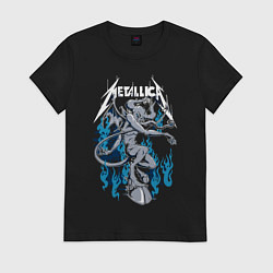Футболка хлопковая женская Metallica - черт, цвет: черный
