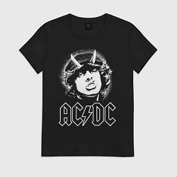 Футболка хлопковая женская ACDC Angus, цвет: черный