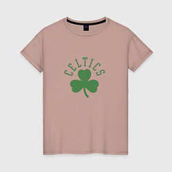 Футболка хлопковая женская Boston Celtics, цвет: пыльно-розовый