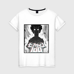 Футболка хлопковая женская Mob psycho 100 Z, цвет: белый