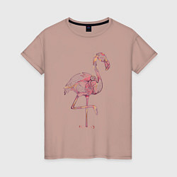 Женская футболка Узорчатый фламинго