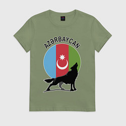 Футболка хлопковая женская Азербайджан, цвет: авокадо