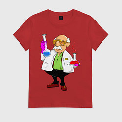 Футболка хлопковая женская Химик, цвет: красный