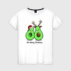 Женская футболка Новогодний авокадо