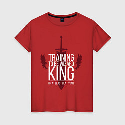 Футболка хлопковая женская Traing to be king, цвет: красный