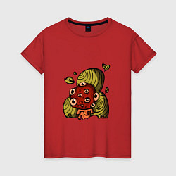 Футболка хлопковая женская Shroom, цвет: красный