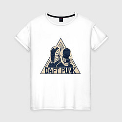 Футболка хлопковая женская Daft Punk, цвет: белый