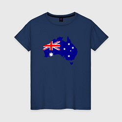 Футболка хлопковая женская Австралия, цвет: тёмно-синий