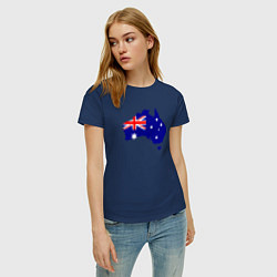 Футболка хлопковая женская Австралия, цвет: тёмно-синий — фото 2
