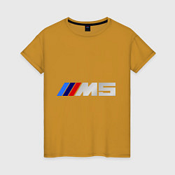 Футболка хлопковая женская BMW M5, цвет: горчичный