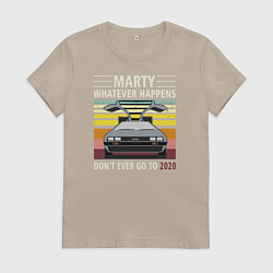 Футболка хлопковая женская Back to the Future, цвет: миндальный