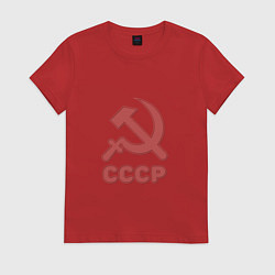 Футболка хлопковая женская СССР, цвет: красный