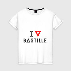 Футболка хлопковая женская I love Bastille, цвет: белый