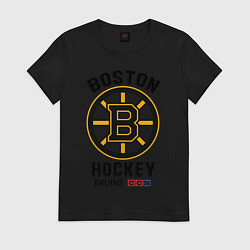 Футболка хлопковая женская BOSTON BRUINS NHL, цвет: черный