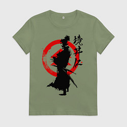 Футболка хлопковая женская Ghost of Tsushima, цвет: авокадо