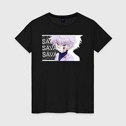 Футболка хлопковая женская SAVAGE Killua Zoldyck, цвет: черный