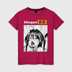 Футболка хлопковая женская Ahegao, цвет: маджента