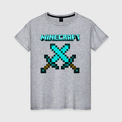 Футболка хлопковая женская Minecraft, цвет: меланж