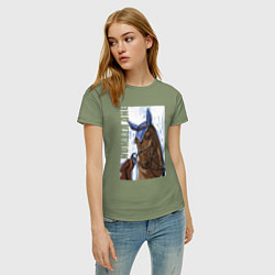 Футболка хлопковая женская Number one, цвет: авокадо — фото 2