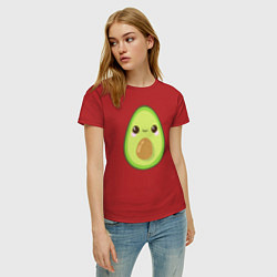 Футболка хлопковая женская Avocado, цвет: красный — фото 2