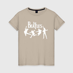Футболка хлопковая женская The Beatles, цвет: миндальный