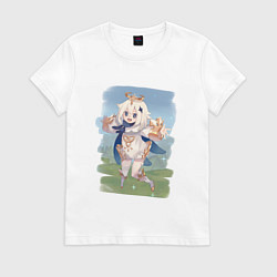 Футболка хлопковая женская Паймон, цвет: белый