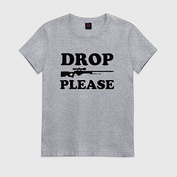 Футболка хлопковая женская Drop Please, цвет: меланж