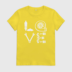 Футболка хлопковая женская Автомеханику, цвет: желтый